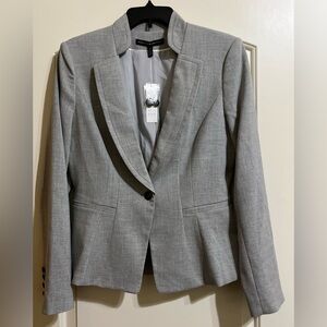 NWT White House Black Market Gray Women’s Tailored Casual Jacket Blazer 8